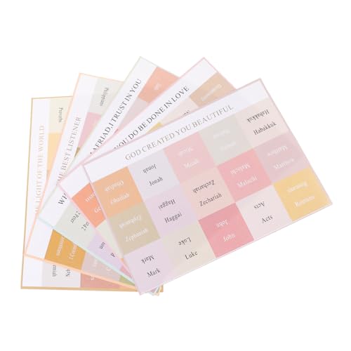 SHINEOFI 1 Satz Indexetikettenaufkleber Bibelbuch-tabs Zum Lernen Bibel Etiketten Index-tabs Laminiert Bibel-tabs Für Frauen, Die Die Bibel Studieren Tabs Für Die Bibelseite Papier 5blätter von SHINEOFI