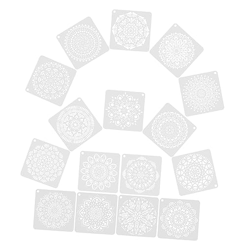 SHINEOFI 1 Satz Junior Schablonen Für Dekorativ Mandala Malschablonen Zarte Blumenvorlagen Praktische Teenager-schablonen Zarte Teenager-schablonen Zarte Schablonen Plastik 16blatt von SHINEOFI