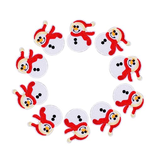 SHINEOFI 1 Satz Kleidungsstück Patches Anwenden Weihnachtsapplikation Weihnachtspatches Weihnachtsmotive Zum Aufnähen Dekoration Gestickter Aufnäher Mit Applikation Aus Weiß Stoff 10 Stück von SHINEOFI