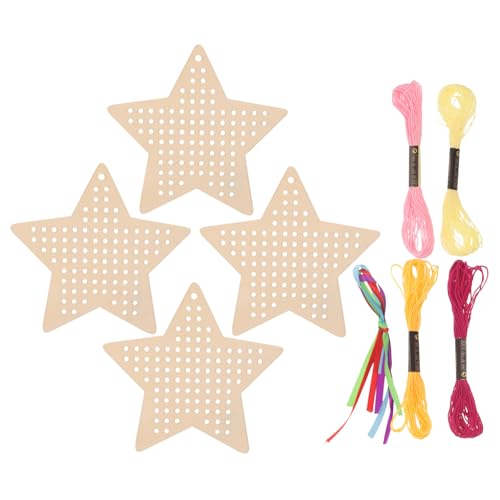 SHINEOFI 1 Satz Kreuzstich-Lesezeichen Stickerei Erwachsene Nähen bastelsets für bookmark vintage Handwerksmaterialien plakafarbe hölzerne Lesezeichen Kreuzstich-Buchzeichen Holz von SHINEOFI