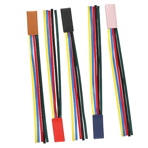 SHINEOFI 1 Satz Lesezeichen Aus Lederband Lesezeichen Für Bibelbänder Buntes Band-lesezeichen Buchmarken Lesezeichen Für Bücher Buchbandmarker Lesezeichenband Buchseite Schleife 5 Stück von SHINEOFI