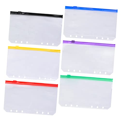 SHINEOFI 1 Satz Loseblattbuch Notizbücher Spiralnotizbuch Mit Taschen Stationäre Lieferungen Binder Notebook Ordner Mit Löchern Aufbewahrungstaschen Mit Reißverschluss Pvc 6 Stück von SHINEOFI