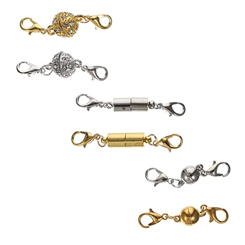 SHINEOFI 1 Satz Magnetschnalle Schmuckverschlüsse Und Verschlüsse Halskettenkettenschmuck Quetschperlen Halskettenverschluss Magnetische Halskettenverschlüsse Magnetische 6 Paare von SHINEOFI