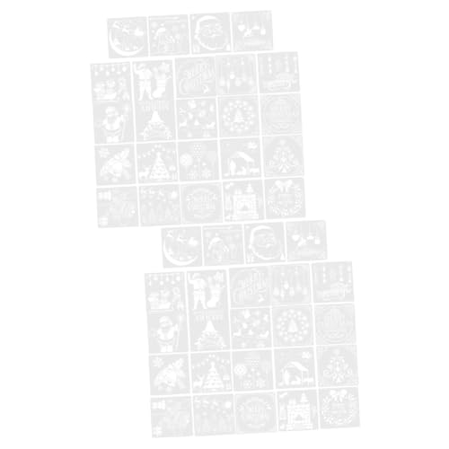 SHINEOFI 1 Satz Malvorlage Frohe Weihnachten-schablone Weihnachtshandwerk Weihnachtsdekorationen Weihnachtsschablone Weihnachten Diy Schablonen Vorlage Hochzeit Weihnachtsvorlagen 24blatt von SHINEOFI