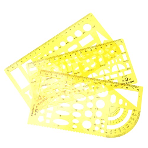 SHINEOFI 1 Satz Messwerkzeug Lineal Dreiecksherrscher Lineal Mit Löchern Herstellung Kalligraphie Schablone Architektonisch Dreieckiger Herrscher Zeichenquadrat Multi Kreis Yellow Plastik SHINEOFI 1 Satz Messwerkzeug Lineal Dreiecksherrscher Lineal Mit Löchern Herstellung Kalligraphie Schablone Architektonisch Dreieckiger Herrscher Zeichenquadrat Multi Kreis Yellow Plastik von SHINEOFI
