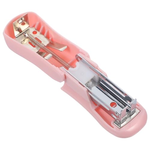 SHINEOFI 1 Satz Mini-Hefter Kompakt ergonomische the office papierhefter hefter für bürobedarf - Hefter für Büromaterial schoot kreativer Hefter Handhefter Büro-Tischhefter Kunststoff Rosa von SHINEOFI