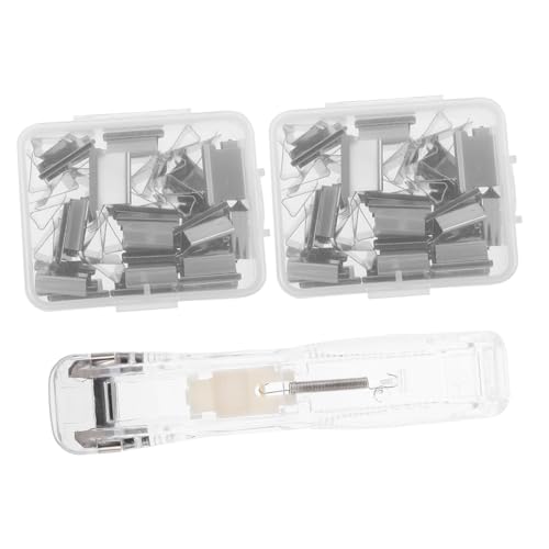 SHINEOFI 1 Satz Nadelloser Hefter Bürobedarf büroklammernspender büroklammern set Papierklammer-Spender-Set Papierklammer-Set Werkzeug zum Binden von Dokumenten Aktenhefter und Clip Metall SHINEOFI 1 Satz Nadelloser Hefter Bürobedarf büroklammernspender büroklammern set Papierklammer-Spender-Set Papierklammer-Set Werkzeug zum Binden von Dokumenten Aktenhefter und Clip Metall von SHINEOFI