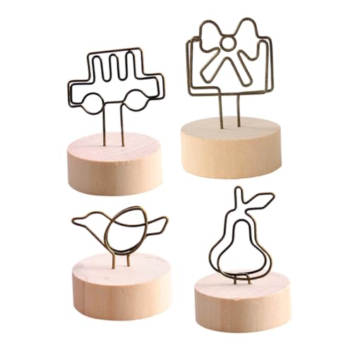 SHINEOFI 1 Satz Notizclip-kartenhalter Aus Holz Deko Tischhalter Nachrichtenhalter Beachten Sie Den Halter Memohalter Bildhalter 4 Stück SHINEOFI 1 Satz Notizclip-kartenhalter Aus Holz Deko Tischhalter Nachrichtenhalter Beachten Sie Den Halter Memohalter Bildhalter 4 Stück von SHINEOFI