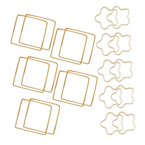 SHINEOFI 1 Satz Ohrringe-ornamente Klappcreolen Ohringe Gold Niedliche Reize Bastelzauber Schmuck Offene Einfassungen Anhänger Einfassungen Für Die Schmuckherstellung Metall Golden 20 Stück von SHINEOFI