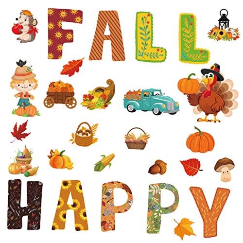 SHINEOFI 1 Satz Pinnwand Dekoration papierschere pauspapier herbst dekoration pumpkin decor thanksgiving decoration Herbst-Pinnwand- Schule Danksagung Wandtattoos Blattausschnitte von SHINEOFI