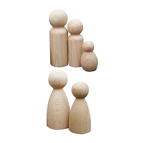 SHINEOFI 1 Satz Puppenspielzeug Bastelset Bastelzeug Für Holzpuppen Für Kinderkunst Material Diy Malerei Puppe Dekoration Puppen Bemalen Unfertige Puppenkörper Buche 5 Stück von SHINEOFI