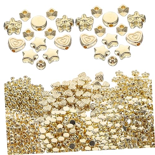 SHINEOFI 1 Satz Quetschperlen Wohnung Sicherungsperlen-kit Uv Kunststoffperlen Bracelet Beads Lose Perlen Für Die Schmuckherstellung Lose Perle Für Diy-armband Plastik Golden 1200 Stück von SHINEOFI