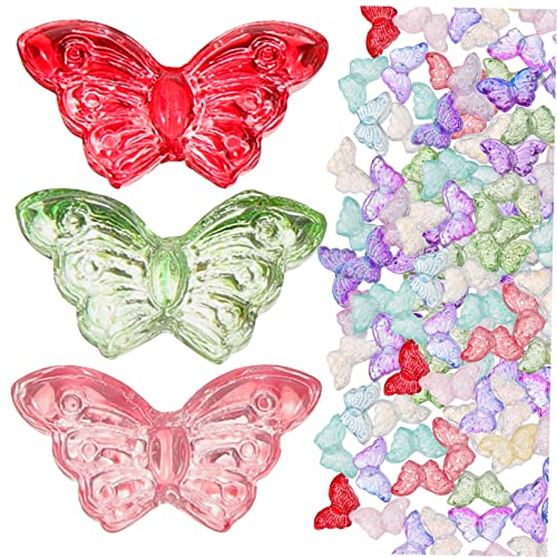 SHINEOFI 1 Satz Schmetterling Glasperlen Mini-schmetterlinge Zum Basteln Blau Schmetterlingsdekoration Schmetterlingsperlen Schmuck Diy Perlen Schmetterlingsförmige Schmuckperlen 100 Stück von SHINEOFI