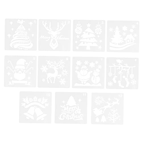 SHINEOFI 1 Satz Scrapbook-schablonen Weihnachtsalbum Christmas Album Weihnachtsvorlagen Weihnachtshandwerk Zeichenvorlagen Für Malvorlage Zum Thema Weihnachten Plastik Weiß 11 Stück SHINEOFI 1 Satz Scrapbook-schablonen Weihnachtsalbum Christmas Album Weihnachtsvorlagen Weihnachtshandwerk Zeichenvorlagen Für Malvorlage Zum Thema Weihnachten Plastik Weiß 11 Stück von SHINEOFI