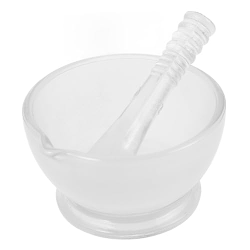 SHINEOFI 1 Satz Set mit Stößel Robuste Rutschfeste Glasschüssel zum Mahlen und Mixen für Küche und Labor für Gewürze und Kräuter von SHINEOFI