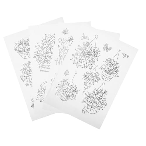 SHINEOFI 1 Satz Stickstabilisator Stickgarn-kit Weißer Nähfaden Gelber Stickfaden Stoff Quilten Nähen Embroidery Textilien Wasserlösliches Papier Stabilisator Für Stickereien Black 4blätter von SHINEOFI