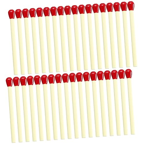 SHINEOFI 1 Satz Streichholzstifte Aus Kunststoff Runden Neuheitstifte Kugelschreiber Matchstifte Mit Komfortablem Griff Kreative Streichholzstifte Dekorative Stifte Plastik Yellow 40 Stück von SHINEOFI
