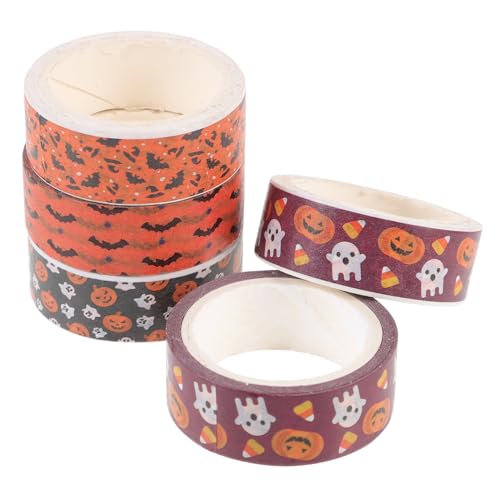 SHINEOFI 1 Satz Taschenband Halloween Handwerk Dekorativ Buntes Klebeband Schmucklos Funkeln Farbiges Abdeckband Szene Süßes Band Halloween -dekorationen Aufkleber Papier 5rollen SHINEOFI 1 Satz Taschenband Halloween Handwerk Dekorativ Buntes Klebeband Schmucklos Funkeln Farbiges Abdeckband Szene Süßes Band Halloween -dekorationen Aufkleber Papier 5rollen von SHINEOFI