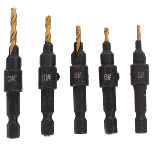 SHINEOFI 1 Satz Teiliges Holzbohrer mit Senkbohrern Hochwertige Holzspalter Kompatibel mit Verschiedenen Elektrowerkzeugen für Heimwerker und Outdoor Aktivitäten von SHINEOFI