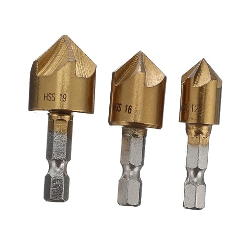 SHINEOFI 1 Satz Teiliges Kanten Stahl Chamfer Cutter Sechskantschaft Für Metallbearbeitung Bohr Und Schneidarbeiten Hohe Effizienz Und Kompatibilität 3 Stück von SHINEOFI