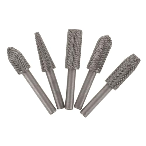 SHINEOFI 1 Satz Teiliges Rotationsfeilen Für Metallbearbeitung Hochwertige Stahlfräser Für Holzschnitzen Gravieren Und Fräsen Für Anfänger Und Profis Kompatibel Mit Meisten 5 Stück von SHINEOFI