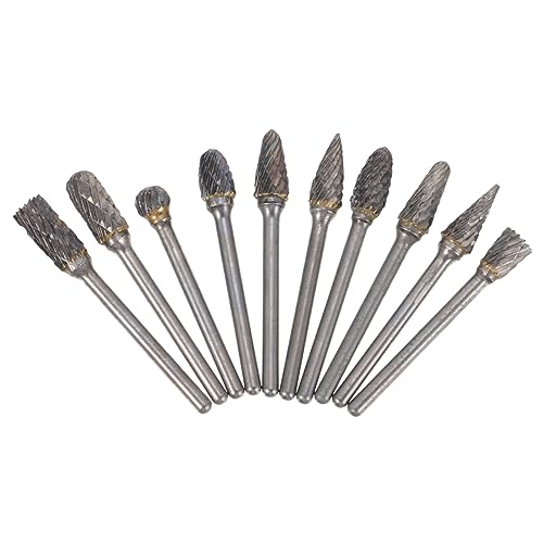 SHINEOFI 1 Satz Teiliges Set Rotationsfräser Stahl Doppelrillen Werkzeug für Bohrmaschinen Hart und Langlebig für Präzises Schleifen und Gravieren von SHINEOFI