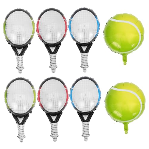 SHINEOFI 1 Satz Tennis Ballon Dekorationsset Teiliges Set mit Grünen Tennisrackets und Bunten Ballons für Sport und Tennisthemenpartys Aufzuhängen aus Langlebiger Aluminiumfolie SHINEOFI 1 Satz Tennis Ballon Dekorationsset Teiliges Set mit Grünen Tennisrackets und Bunten Ballons für Sport und Tennisthemenpartys Aufzuhängen aus Langlebiger Aluminiumfolie von SHINEOFI