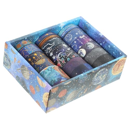 SHINEOFI 1 Satz Universum-stern-taschenaufkleber Fest Scrapbook-aufkleber Uv Aufkleber Für Geschenkband Geschenkeband Dekoratives Druckband Bänder Für Notebook Japanisches Papier 19rollen von SHINEOFI