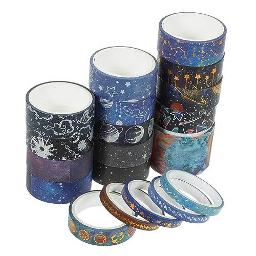 SHINEOFI 1 Satz Universum-stern-taschenaufkleber Geschenkband Geschenkeband Aufkleber Für Sternpapierstreifen Fest Washi Tape Zum Aufzeichnen Dekoratives Klebeband Für Einklebebuch 19rollen von SHINEOFI