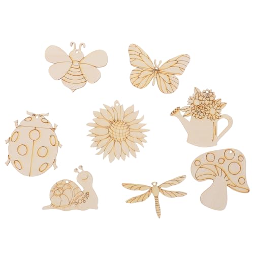 SHINEOFI 1 Satz Unvollendete Holzschnittformen für DIY Projekte mit Insektenmotiven und Schnur für Kreative Kinderhandarbeiten für Bastelarbeiten von SHINEOFI