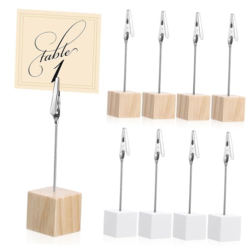 SHINEOFI 1 Satz Vertikaler Zettelhalter Aus Holz Inhaber Der Tabellennummer Kartenhalter Stehen Clipshalter Bildhalterungen Bildregal Bildhalter Für Tische Kartenhalter Platzieren 20 Stück von SHINEOFI