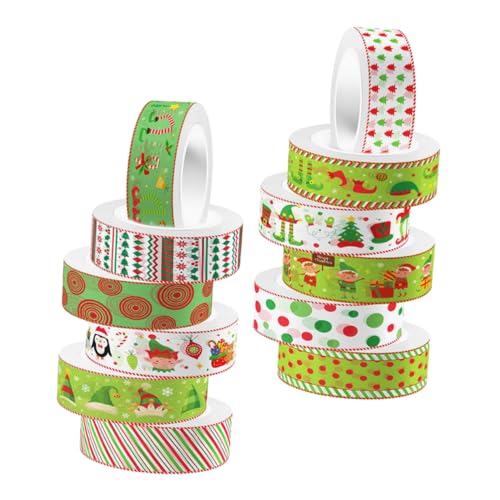 SHINEOFI 1 Satz Weihnachtliche Washi-tapes Dekoration Dekoratives Klebeband Für Einklebebuch Washi -bänder Handkontoband Washi Tape Zum Aufzeichnen Colorful 12rollen von SHINEOFI