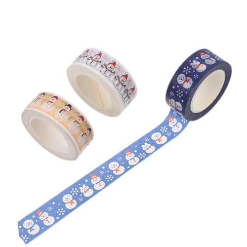 SHINEOFI 1 Satz Weihnachts Schneemann Aufkleber Papieraufkleber Große Aufkleber Etiketten Deko Geschenkband Cartoon DIY Aufkleber Festliche Weihnachtsaufkleber Scrapbook DIY 3Rollen von SHINEOFI