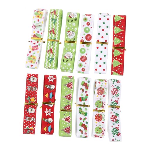 SHINEOFI 1 Satz Weihnachtsband Geschenkband Ribbon Weihnachten Dekoration Geschenkeband Dekobänder Für Funkeln Verpackung Und Band Geschenkverpackung Verpackungsband Polyester 12 Stück von SHINEOFI
