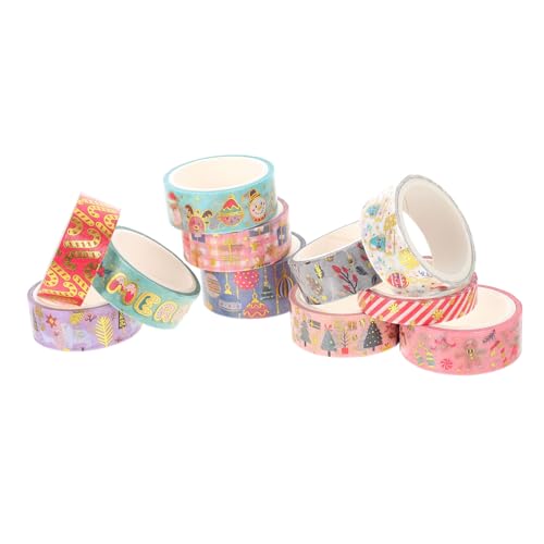 SHINEOFI 1 Satz Weihnachtsband Weihnachten Klebeband Für Scrapbooking Farbig Weihnachtsdeko Weihnachtskarten Basteln Weihnachtliche Washi-tapes Journalbänder Japanisches Papier 11rollen von SHINEOFI