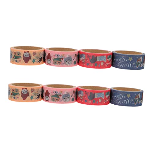 SHINEOFI 1 Satz Weihnachtsband Weihnachtsdekor Sammelalbum Frohe Weihnachten Aufkleber Dekoration Weihnachtsband Weihnachtsaufkleber Zum Basteln Cartoon Klebeband Album 8 Rollen von SHINEOFI