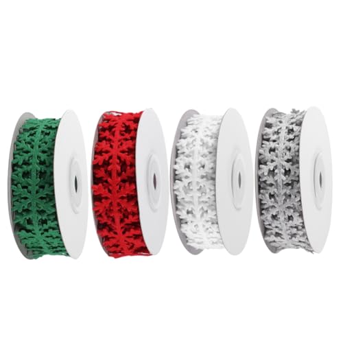 SHINEOFI 1 Satz Weihnachtsdekorationsband Band Umwickeln Diy-bastelband Urlaubsband Groß Seilband Breit Weihnachts Geschenkband Weihnachtsgeschenkband Diy Für Band Wickelband Vlies 4rollen von SHINEOFI