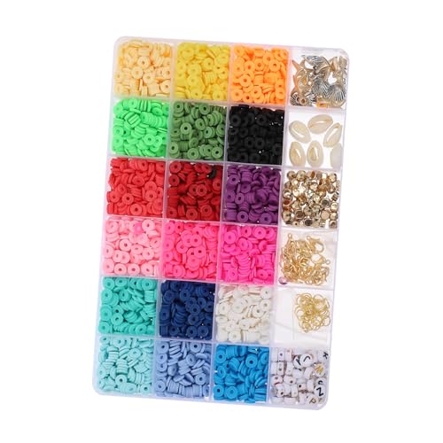 SHINEOFI 1 Schachtel Bunte Polymer Clay Perlen Set für Diy Armbänder und Teiliges Bastelzubehör für Schmuckherstellung Langlebig und Farbenfroh für Kreative Projekte von SHINEOFI