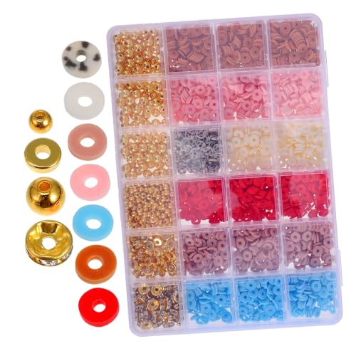 SHINEOFI 1 Schachtel DIY Freundschaftsarmband Bunte Polymer Tonperlen für Bastelperlen für Armbänder Halsketten Ohrringe Sortierte Perlen für Originelles Schmuckherstellen von SHINEOFI