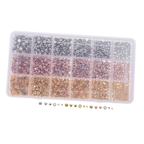 SHINEOFI 1 Schachtel Fächer Spacer Beads Stern Herz Zylinder und Rundform für Kreative Armbänder und Bastelbedarf Widerstandsfähigem Resin mit Metallic Finish SHINEOFI 1 Schachtel Fächer Spacer Beads Stern Herz Zylinder und Rundform für Kreative Armbänder und Bastelbedarf Widerstandsfähigem Resin mit Metallic Finish von SHINEOFI