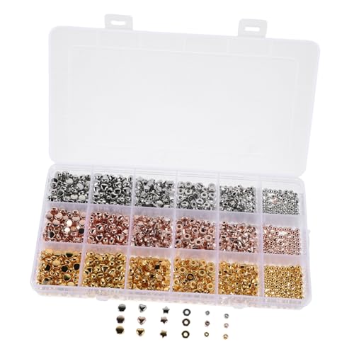 SHINEOFI 1 Schachtel Spacer Beads Stern Herz Zylinder und Rundform für Armbänder und Bastelbedarf für Kreative Schmuckherstellung von SHINEOFI