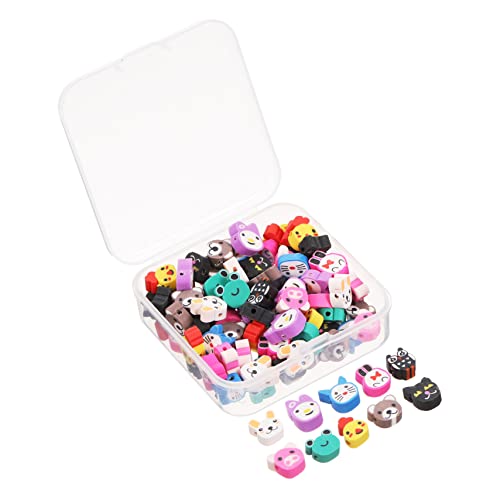 SHINEOFI 1 Schachtel tierische Tonperlen Perlen für Schmuckhersteller Herstellung schmuck selbstmachen bescherung weihnachten Abstandsperlen selber machen Schmuck Abstandsperlen Polymer-Ton von SHINEOFI
