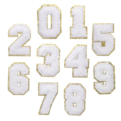 SHINEOFI 1 Set Digitaler Patch Zahlen Patches Kleine Bügelflicken Bügelflicken Für Kleidung Zahlen Aufbügler Bügelflicken Zahlen DIY Patch Kleidungsreparatur Applikation Aus von SHINEOFI