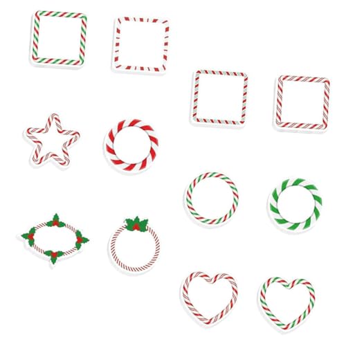 SHINEOFI 1 Set Mit Weihnachtlichen Zuckerstangen-notizblöcken, Selbstklebende Notizbücher Für Den Winter, Haftnotizblöcke Für Weihnachtsparty-dekorationen (1 Set/12 Bücher) von SHINEOFI