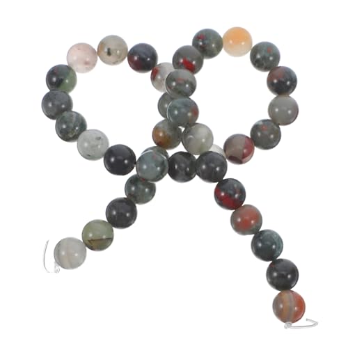 SHINEOFI 1 Set Natürliche Blutsteinperlen Für Schmuck, Lose Afrikanische Blutsteinperlen Für Armbänder Und Halsketten, Runde Kristallperlen Für Diy-zubehör, 10 Mm von SHINEOFI