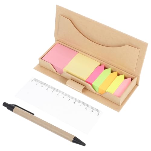 SHINEOFI 1 Set Notizblöcke Aus Papier Notizblöcke Mit Registern Farbige Seitenmarkierungen Mit Lineal Und Stift In Aufbewahrungsbox – Für Notizbücher Für Schulprojekte Und Das Büro von SHINEOFI