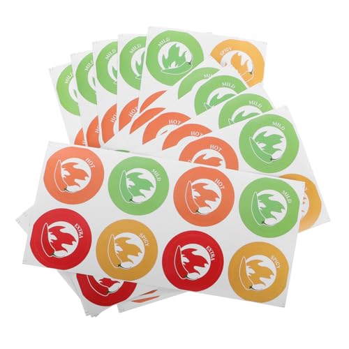 SHINEOFI 10 Blatt Spicy Food Labels Aufkleber Selbstklebend Chili Pepper Sticker Warnhinweis Schärfegrad Markierung Für Restaurants Küche und Lebensmittelverpackung SHINEOFI 10 Blatt Spicy Food Labels Aufkleber Selbstklebend Chili Pepper Sticker Warnhinweis Schärfegrad Markierung Für Restaurants Küche und Lebensmittelverpackung von SHINEOFI