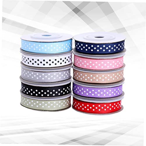 SHINEOFI 10 Rollen Dotted Muster Ripsband in Mischfarben Yards pro Satin Geschenkband für DIY Schleifen Partydekoration Geschenkverpackung und Bastelprojekte SHINEOFI 10 Rollen Dotted Muster Ripsband in Mischfarben Yards pro Satin Geschenkband für DIY Schleifen Partydekoration Geschenkverpackung und Bastelprojekte von SHINEOFI