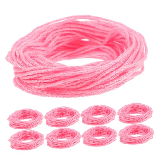 SHINEOFI 10 Rollen Handgefertigter Gewebter Baumwollfaden Freundschaftsarmbänder Floss Baumwollstickgarn Stickgarn Garnfaden Sticktwist Set Strickgarn Sticksets Rosa von SHINEOFI