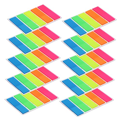 SHINEOFI 10 Sätze Farbige Haftnotizen Selbstklebende Notizblöcke Index Sticker für Bürobedarf Praktisch Organisieren und Indizieren von Dokumenten und Büchern von SHINEOFI